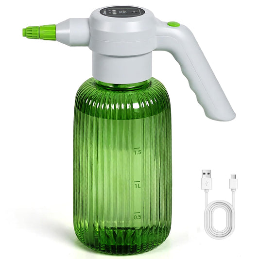 Diivoo Electric Spray Bottle 2L/0.5 Gallon, 3 Speed Flow Rechargeable Battery Powered Sprayer, Adjustable Nozzle Automatic Spray Bottle, Outdoor & Indoor Plant Sprayer for Garden