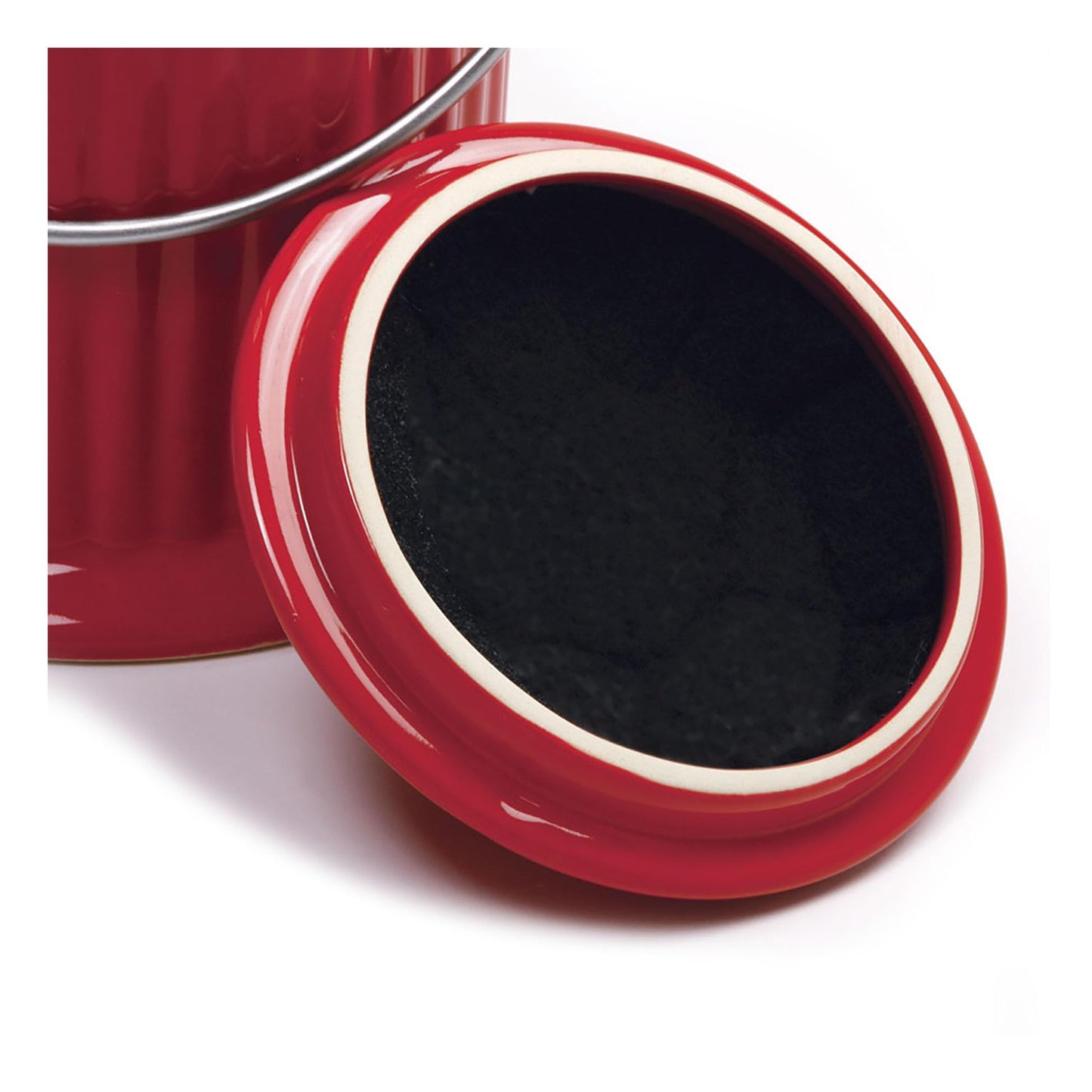 Norpro 1 Gallon Ceramic Compost Keeper, Red