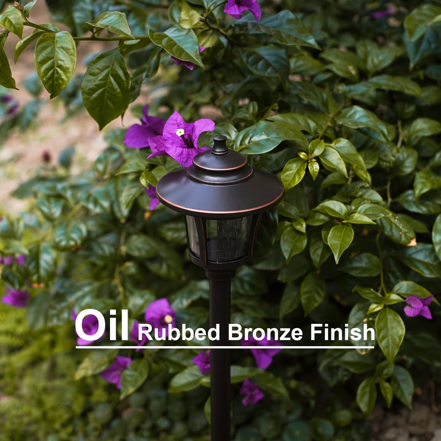 GOODSMANN Low Voltage Landscape Lighting Oil Rubbed Bronze 8PK Path Lights Low Voltage 3W LED 120 Lumen 3000K Warm White with Cable Connectors