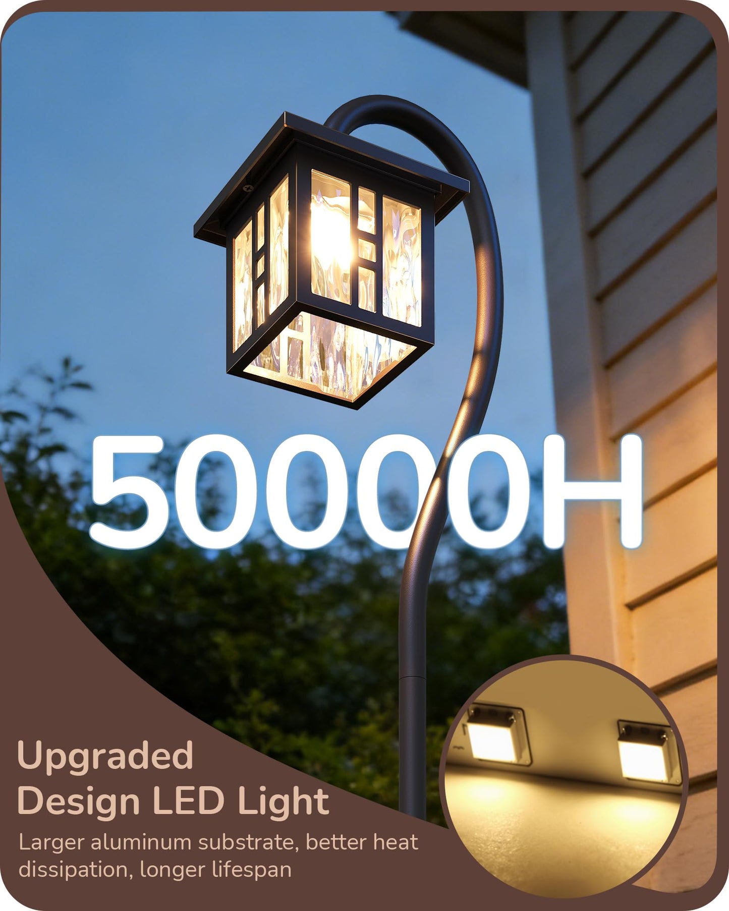 EDISHINE Low Voltage Landscape Lighting, 3W 185LM Oil-Rubbed Bronze Outdoor Landscape Path Lights, Low Voltage Pathway Lights for Garden Driveway, Die-Cast Aluminum, 50,000H, 6-Pack