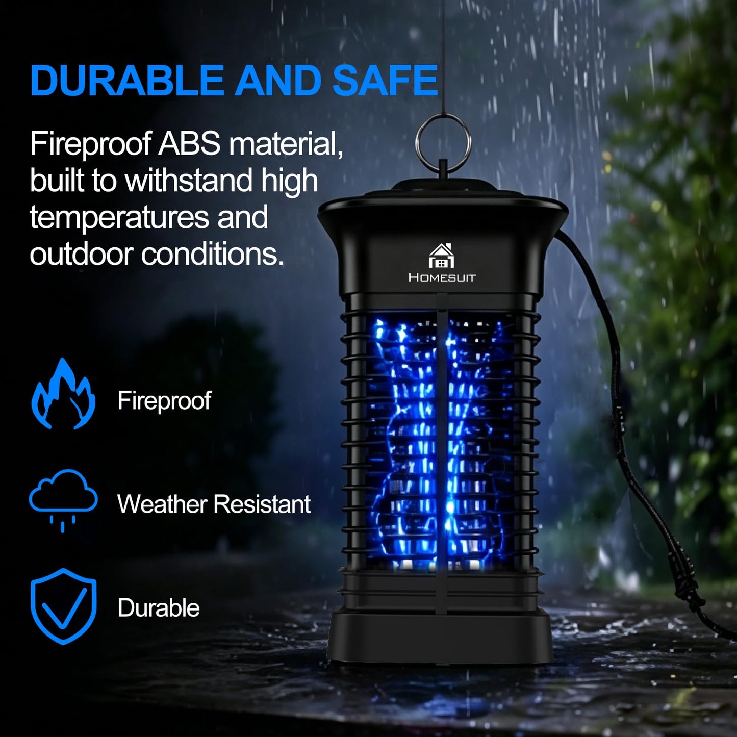 Homesuit Bug Zapper 15W for Outdoor and Indoor, High Powered 4000V Electric Mosquito Zappers, Mosquito Killer, Electronic Mosquitoes Light Bulb Lamp for Home Backyard Patio