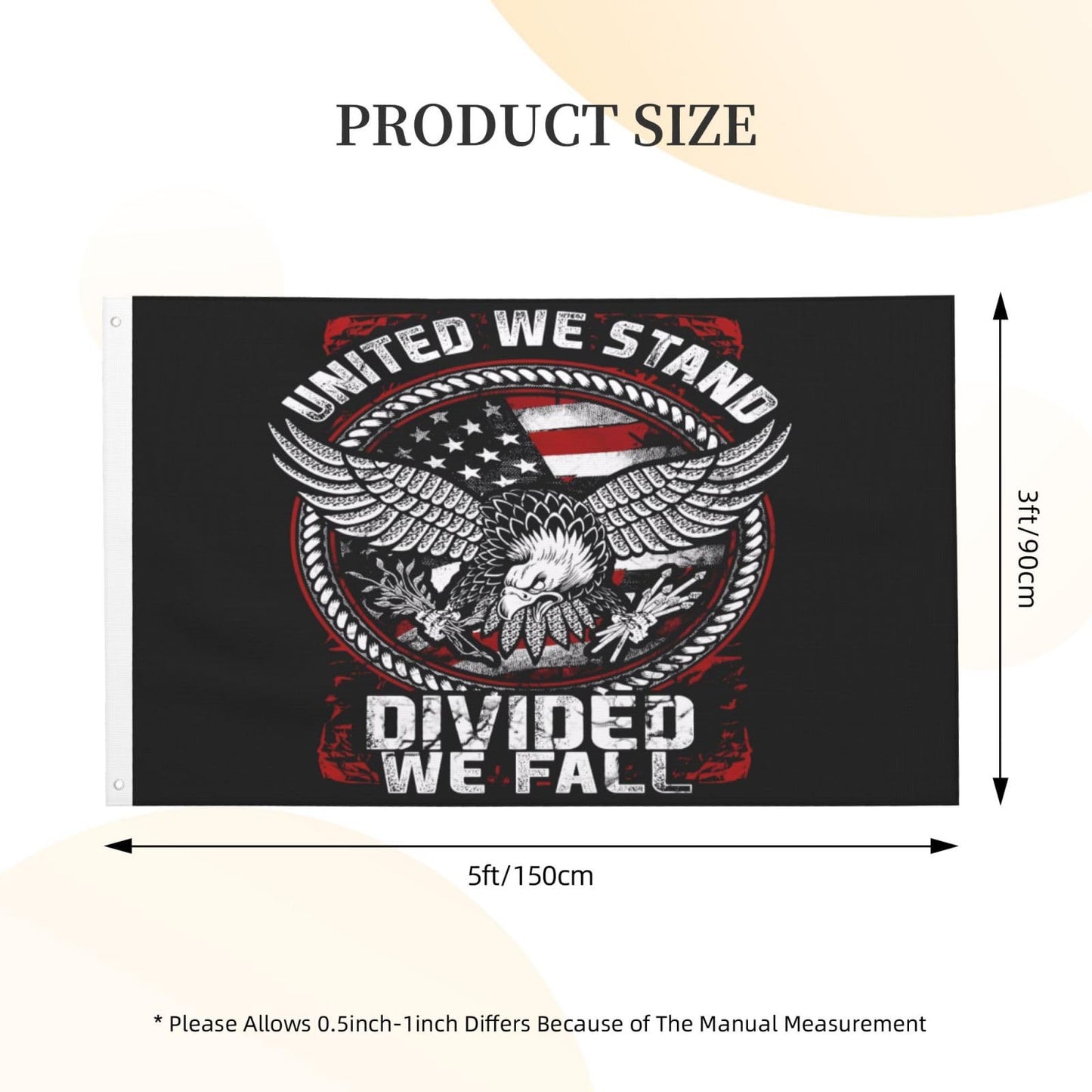 KOSUES America American Flag Eagle United We Stand Flag 3x5 Ft Double-Sided Wall Hanging Banner Vertical Garden Flags Party Yard Outside Flag With Metal Grommets Indoor Outdoor Decorative Sign