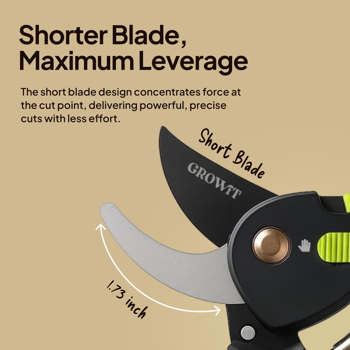 Lime Bypass Pruning Shears & Hedge Clippers - Cuts 3x Easier, Ideal for Seniors