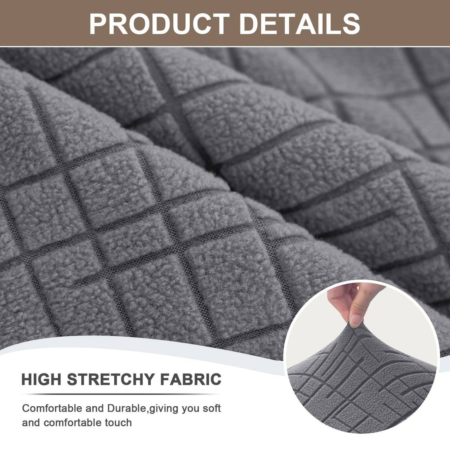 Eco-Ancheng RV Dinette Cushion Covers Camper Cushions Slipcover Stretch RV Dinette Seat Covers RV Couch Cushion Cover Sofa Seat Slipcovers for RV Camper Car Bench (1 Backrest Cover& 1 Bench Cover,08)