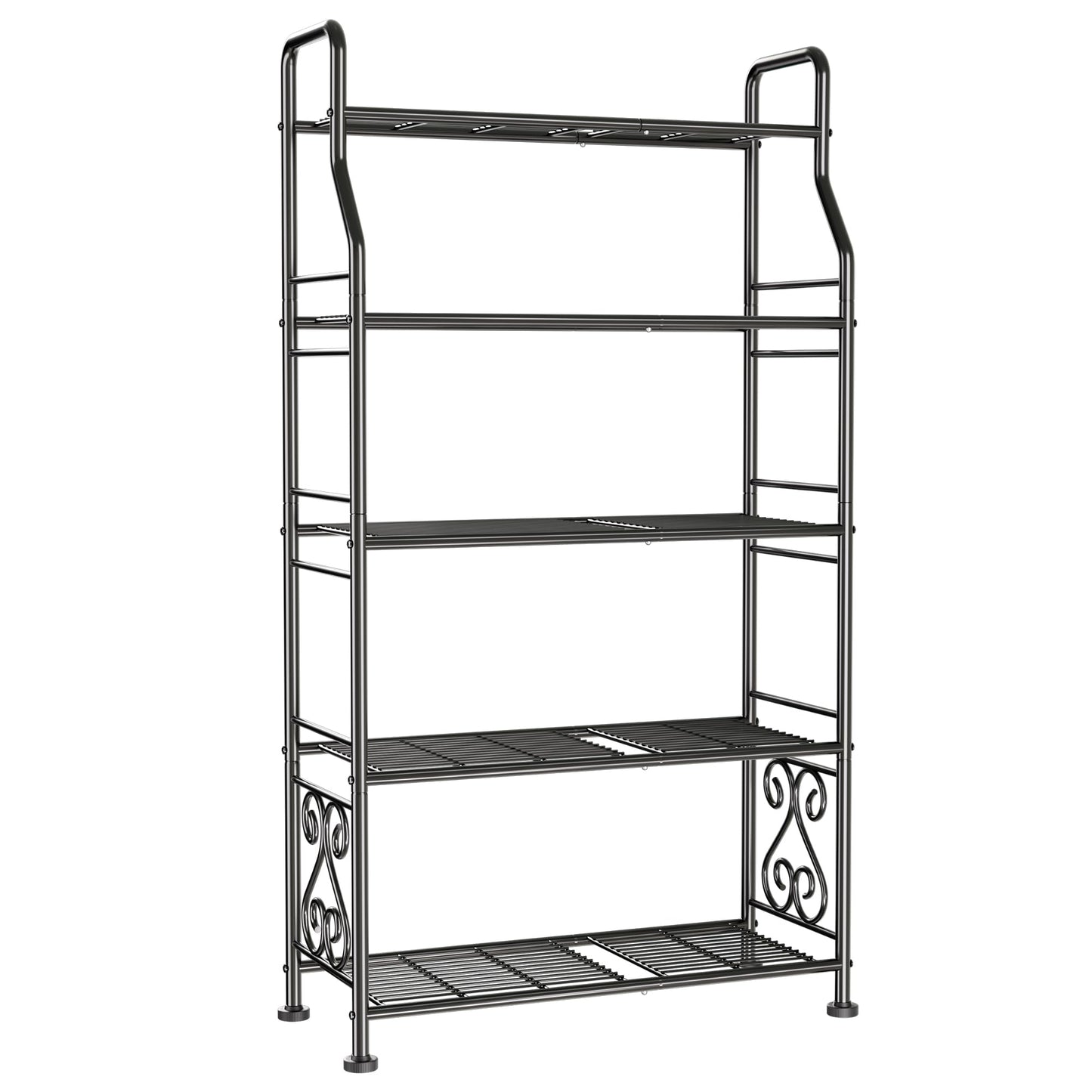 GIOTORENT Plant Stand Outdoor Indoor 5 Tier Metal Waterproof - 53.2" Plant Shelf for Patio, Balcony, Living Room, Large Capacity Tiered Plant Rack, Black