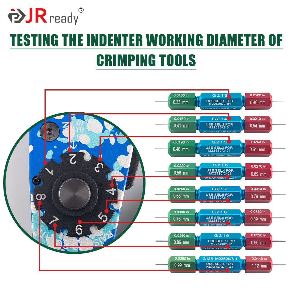 JRready NEW AS2 Adjustable Indent Crimp Tools M22520 2 01 Standard Aviation Crimper for Miniature and Sub-miniature Connectors 32 to 20 AWG wire harness