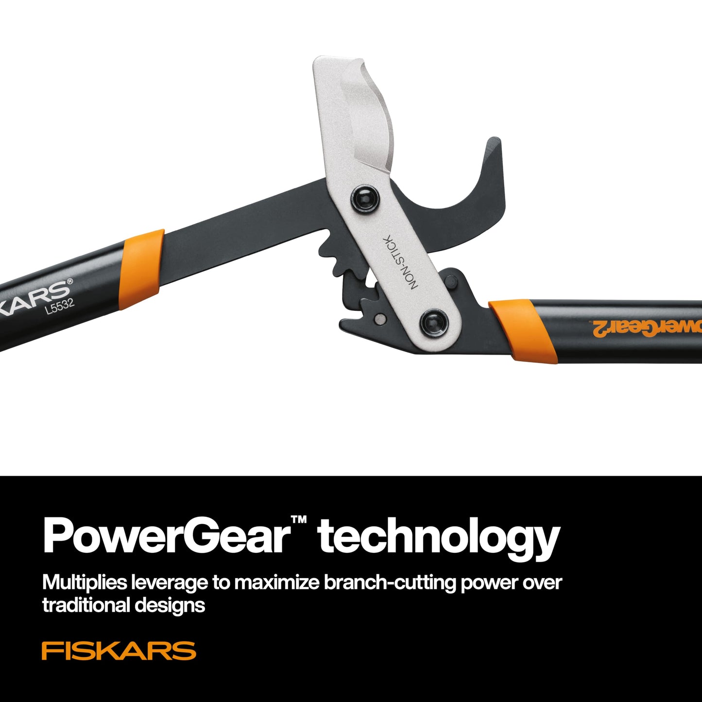 Fiskars 32-Inch Loppers for Tree Trimming, Heavy Duty, Low-Friction Sharp Steel Blade, Branch Cutter up to 2-Inch Diameter Cut Capacity, PowerGear2 Technology that Multiplies Power for Less Effort