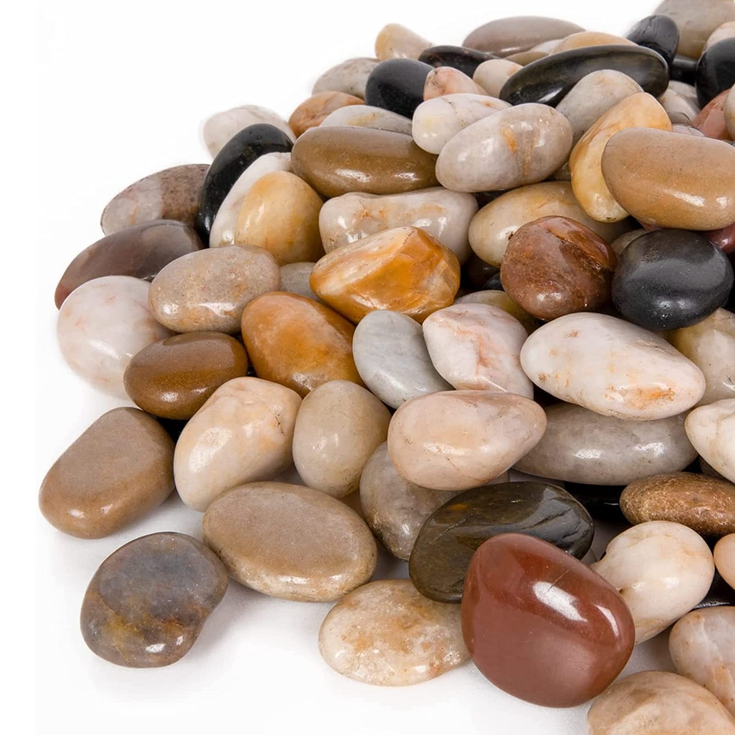GASPRO 15lb Natural River Rocks Decorative Rocks for Plants and Garden Landscaping, Polished River Stone for Outdoor Decor, 1-1 3/4 Inch