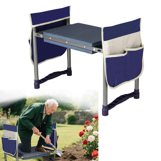 Luvenia Garden Kneeler and Seat,Foldable Garden Stool 10.8" Wider Heavy Duty 2-in-1 Kneeling Pad,Bench Kneeler and Seat Gardening Gifts for Women,Men,Seniors,Grandparents