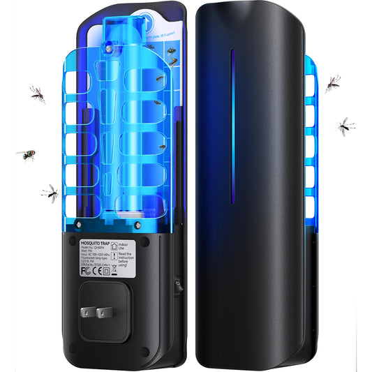 Flying Insect Trap Plug in Mosquito Bug Zapper Indoor Gnat Moth Catcher with 9W Night UV Light, 10 Sticky Glue Board Refills for Home Office