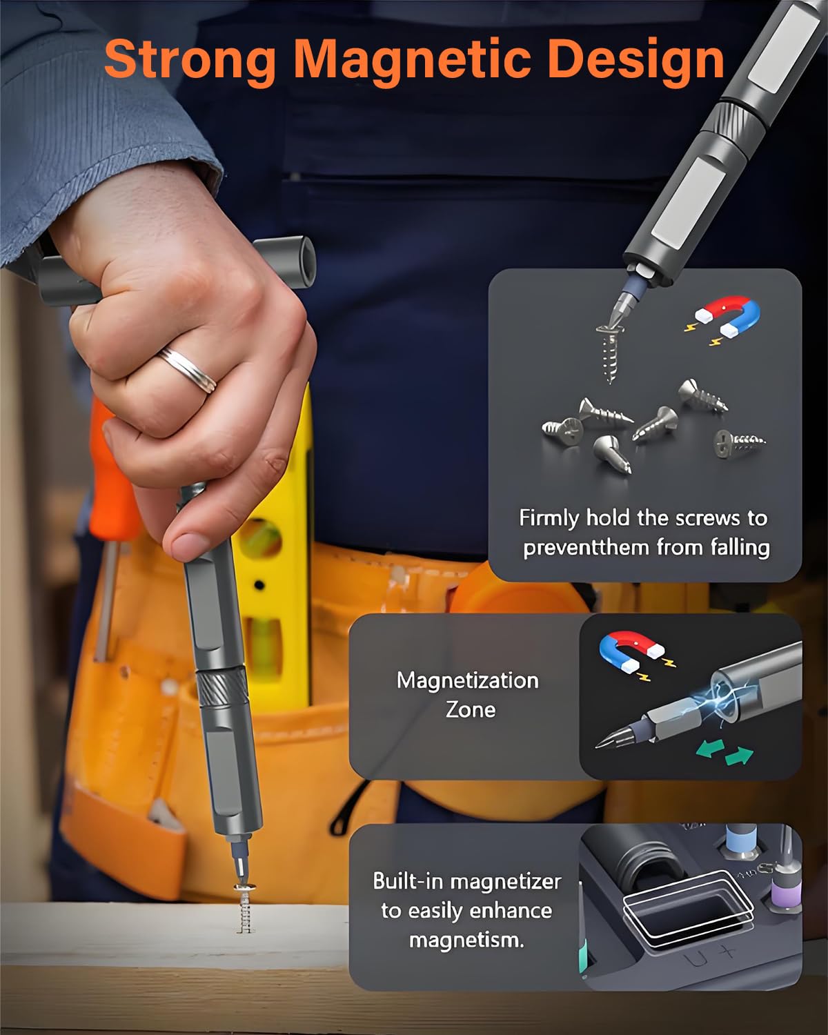 42 in 1 Magnetic Screwdriver Set, Ratchet Screwdriver Set, DIY Multi Bit Magnetic Drive Set with Detachable Ratchet Handle, Portable Compact Repair Tool Kit for Furniture Computer Bicycle, Grey