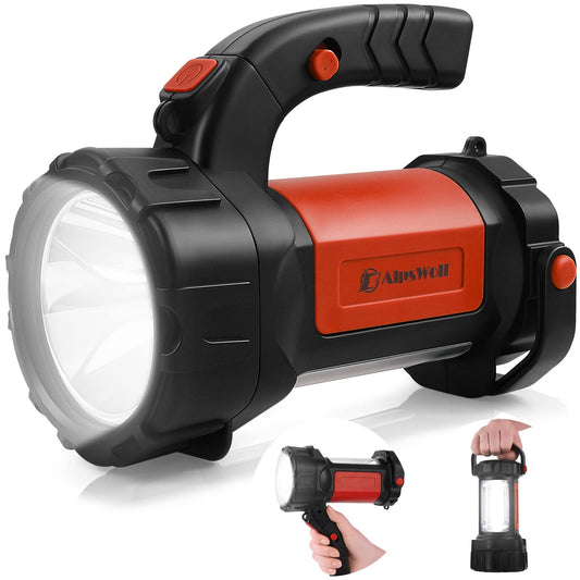 Camping Lantern Rechargeable, AlpsWolf LED Flashlight Spotlight Lantern with 800LM, 3600 Capacity Powered, Portable Bright Camping Light for Emergency, Outdoor Hiking, Power Outages