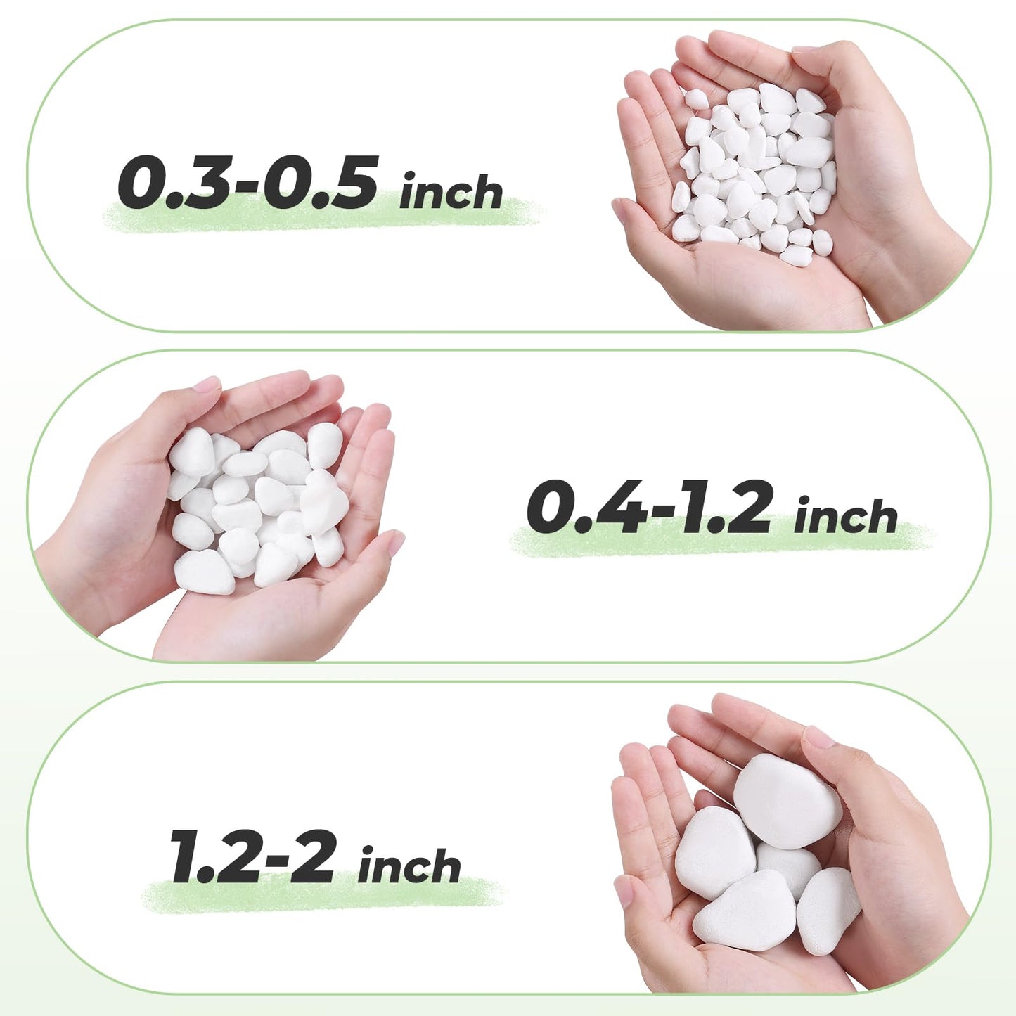 SIDONG 10 lbs White River Rocks, 1.2-2 Inches Pebbles for Indoor Plants, Aquarium Rocks Used in Fish Tank, Decorative Stones for Plants, Vases, Home Décor, Crafting, Garden Landscaping