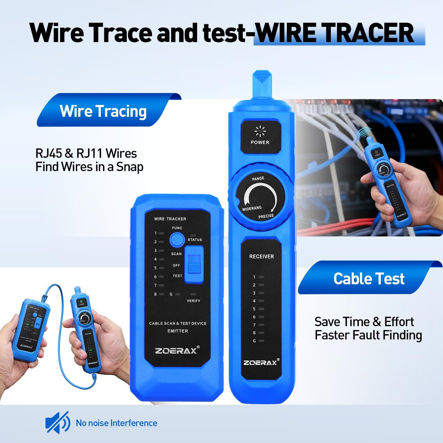 Professional Network Tool Kit, ZOERAX 14 in 1 - RJ45 Crimp Tool, Cat6 Pass Through Connectors and Boots, Cable Tester, Wire Stripper, Ethernet Punch Down Tool