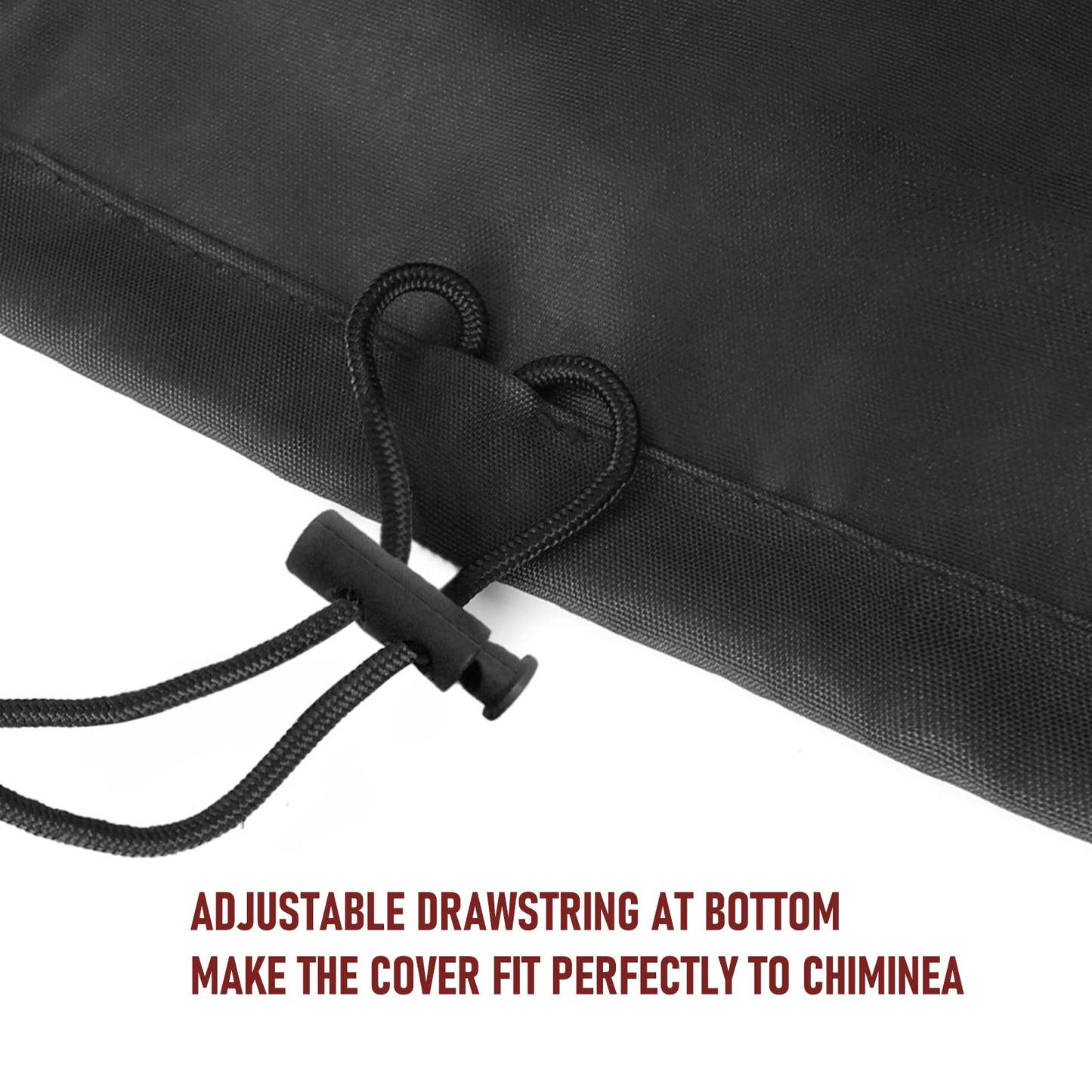 Chiminea Cover Outdoor Waterproof Chiminea Fire Pit Cover Heavy Duty Durable Chimineas Protection Cover with Drawstring (Black, 24D x 48H in)