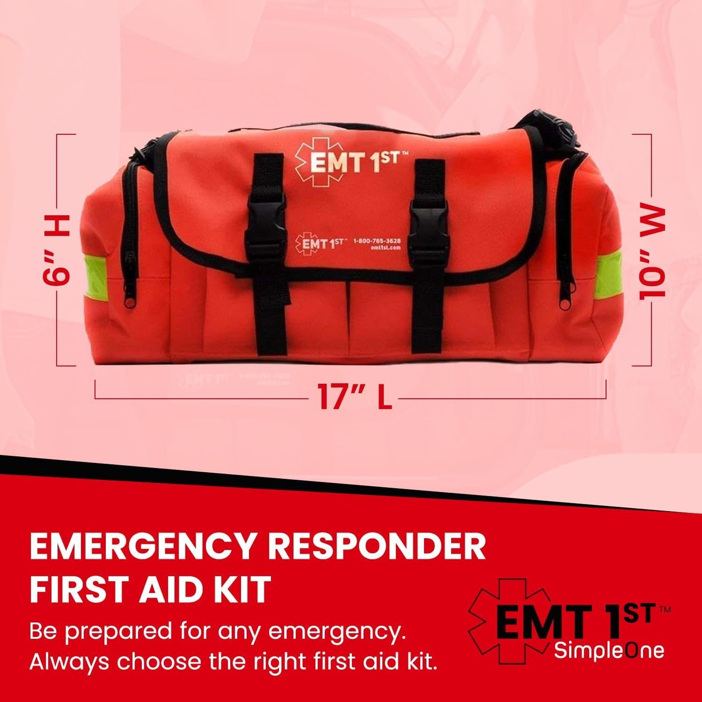 EMT 1st 362 Pcs Emergency Responder First Aid Kit with 40 Unique Items & First Aid Guide Book, Large First aid kit for car, Travel & Home - Emergency Bag for Hiking, Camping, Backpacking and Outdoor
