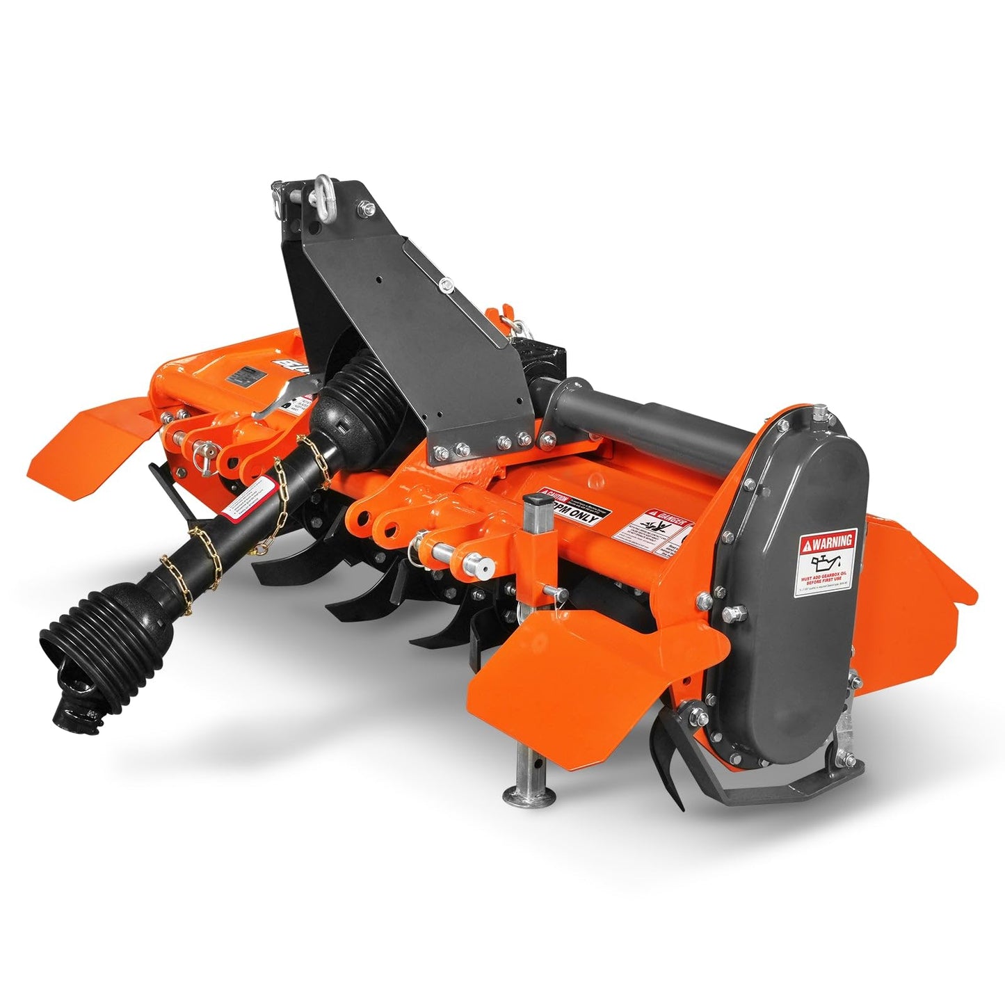 MechMaxx 53 in Rotary Tiller, 3 Point Hitch Cat.1, Chain Drive, PTO Shaft Included with Shear Bolt, 18–35 HP, LRT53