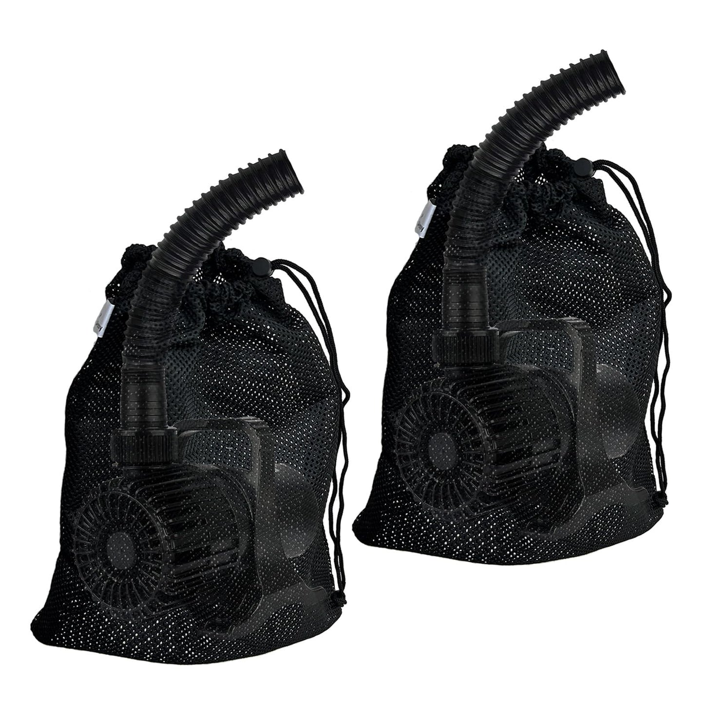 Large Pond Pump Filter Bags 2 Pcs 24" x 26", Drawstring Submersible Water Pump Barrier Bag, Black Mesh Media Bags, Pond Pump Covers for Aquarium, Swimming Pool, Outdoor Fountain.