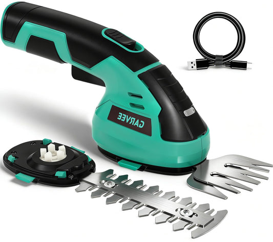Garvee 2 in 1 Handheld 7.2V Electric Grass Trimmer Hedge Shears/Grass Cutter Rechargeable Lithium-Ion Battery and Type-C Cable Included Cordless Grass Shear & Shrubbery Trimmer