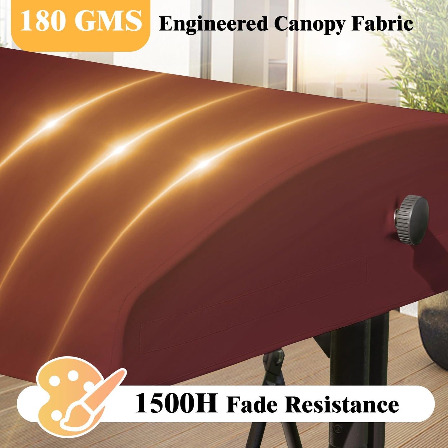 Oungelark Outdoor Swing Canopy Replacement Cover, 3 Seat Swing Cover UV-Resistant for 3-Seat Porch Swing (Red, 76.8x47.2x9.1in)