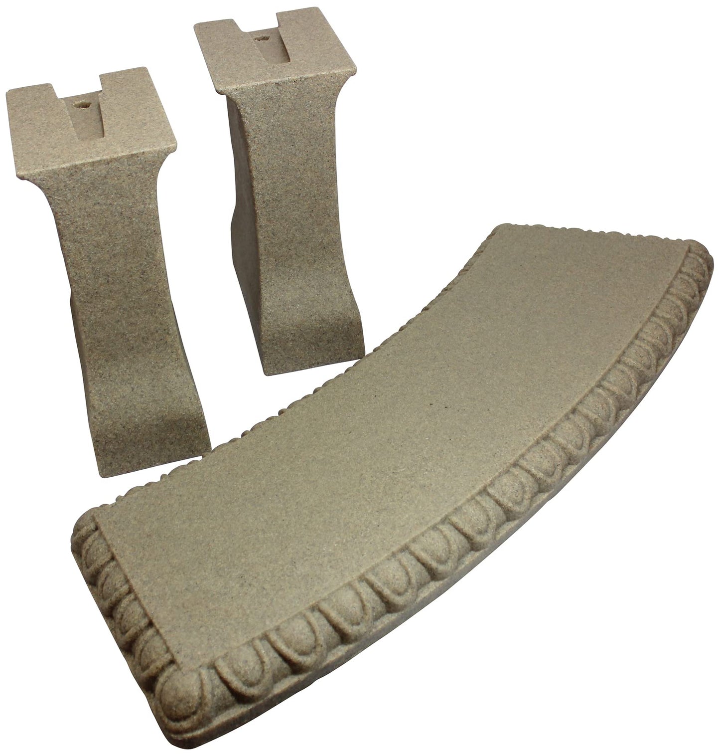 Emsco Group 2306-1AZ Garden Bench – Natural Sandstone Appearance – Made of Resin – Lightweight – 12” Height