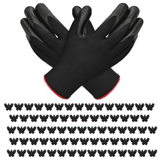 bulkisbargain 72 Pairs Gardening Gloves for Men Women Rubber Coated Breathable Garden Gloves Black