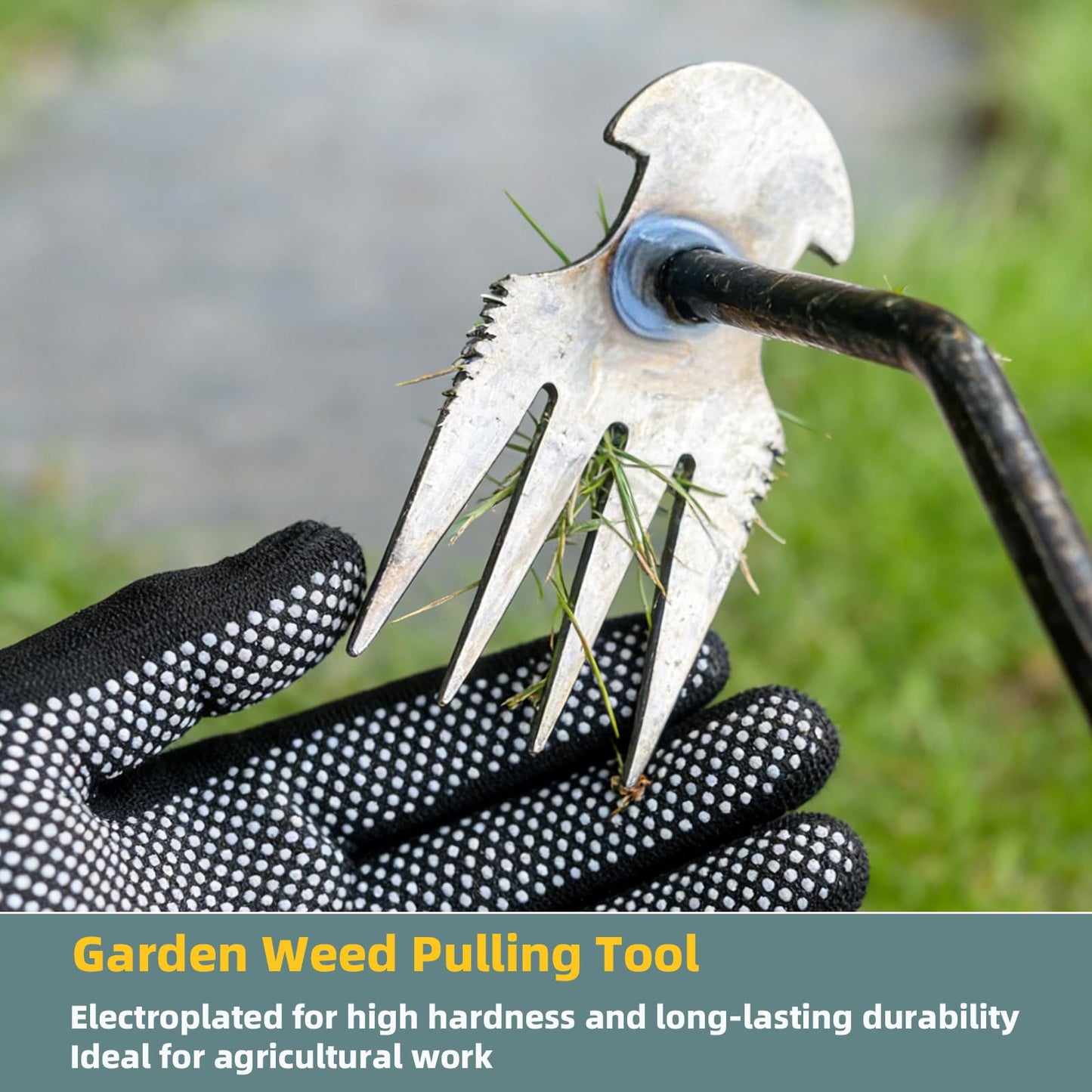 Weed Puller Tool, Upgrade Durable Garden Weeder Tools, Dual Purpose Manual Weed Removal Tool with Manganese Steel Teeth, Portable Uprooting Weeding Tool for Vegetable Gardens Backyards