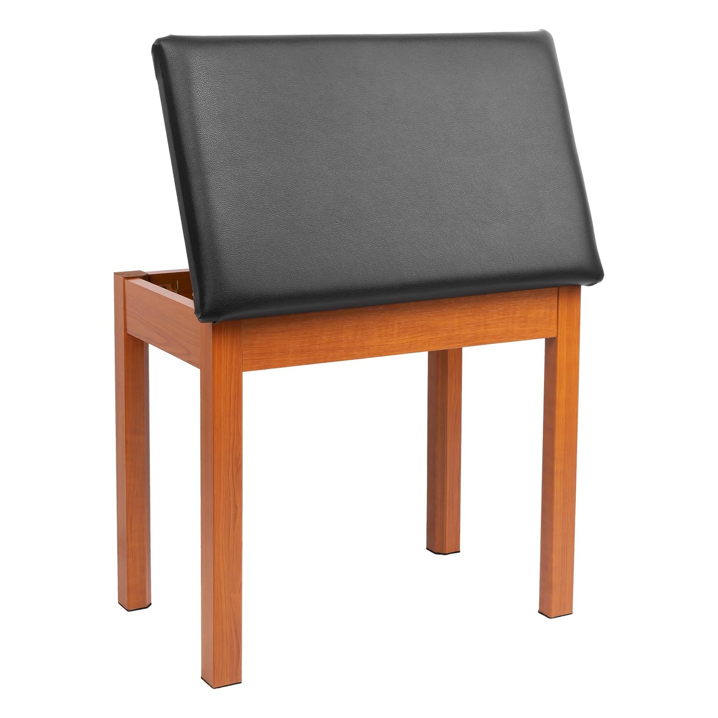 STRICH Piano Bench with Storage, Solid Wood Keyboard Bench Piano Bookcase Stool Chair Seat with Padded Cushion, Mahogany Color