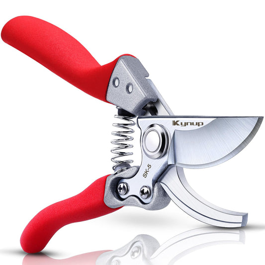 Kynup Pruning Shears, Gardening Scissors, Pruners for Gardening, Heavy Duty Garden Tools, Garden Grass Clippers Hand Hedge Shears, (Red)