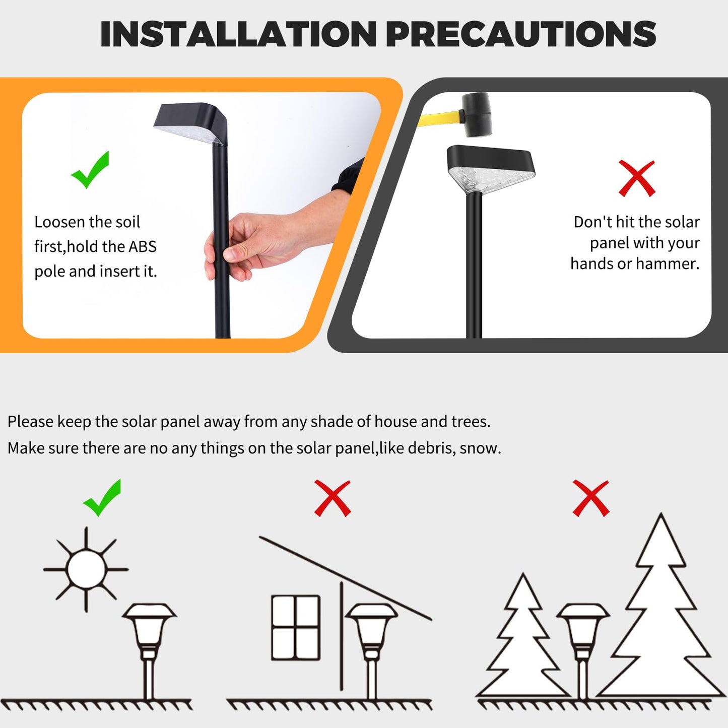 Fashlits 8 Pack Solar Pathway Lights Outdoor, Bright LED Solar Landscape Lights, Waterproof Solar Garden Lights for Yard, Patio, Walkway, Lawn, Driveway(Warm White, 8 Pack)