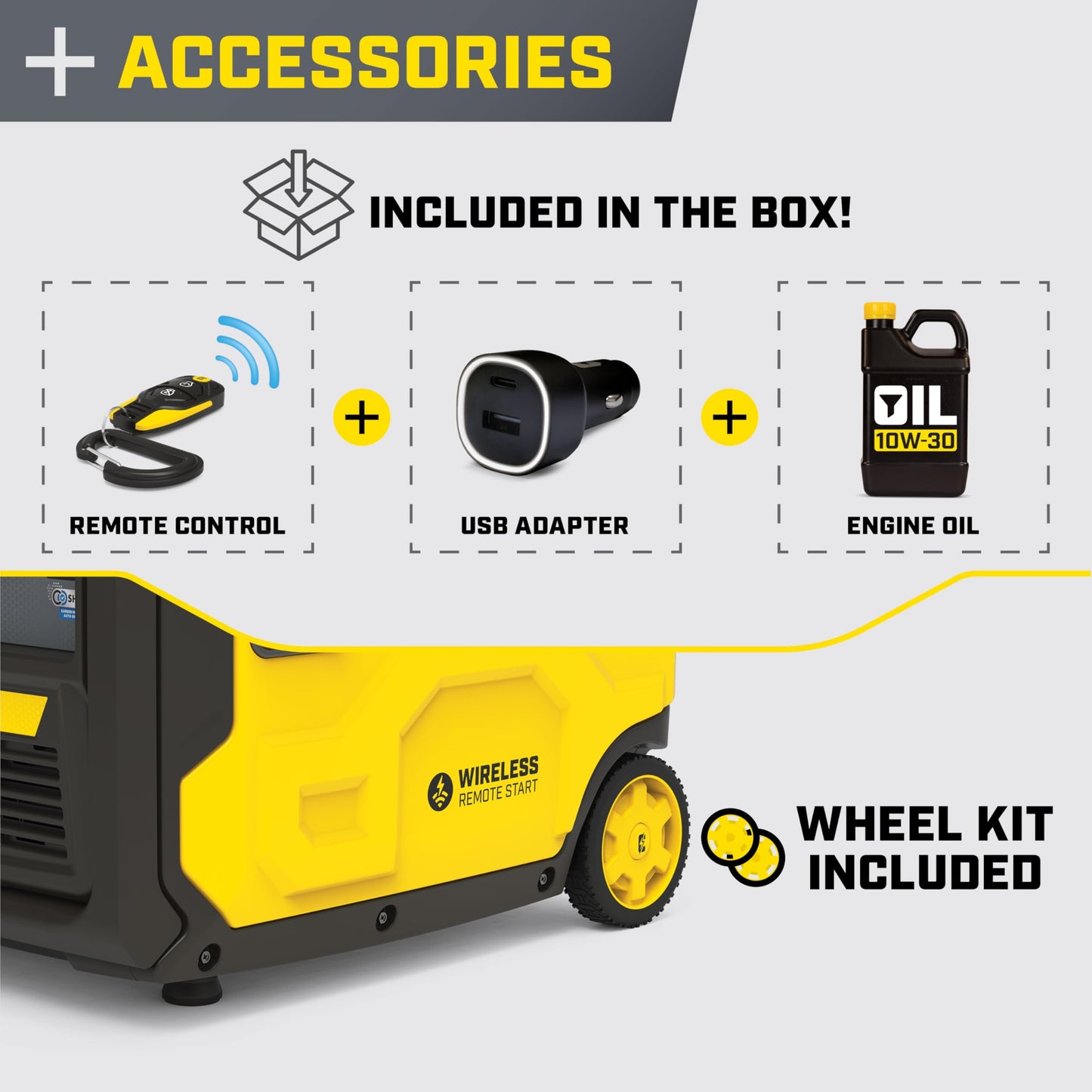 Champion Power Equipment 8500-Watt Wireless Remote Start Ultra Quiet RV Ready Portable Inverter Generator with StartLINK and Free 3-Year Warranty