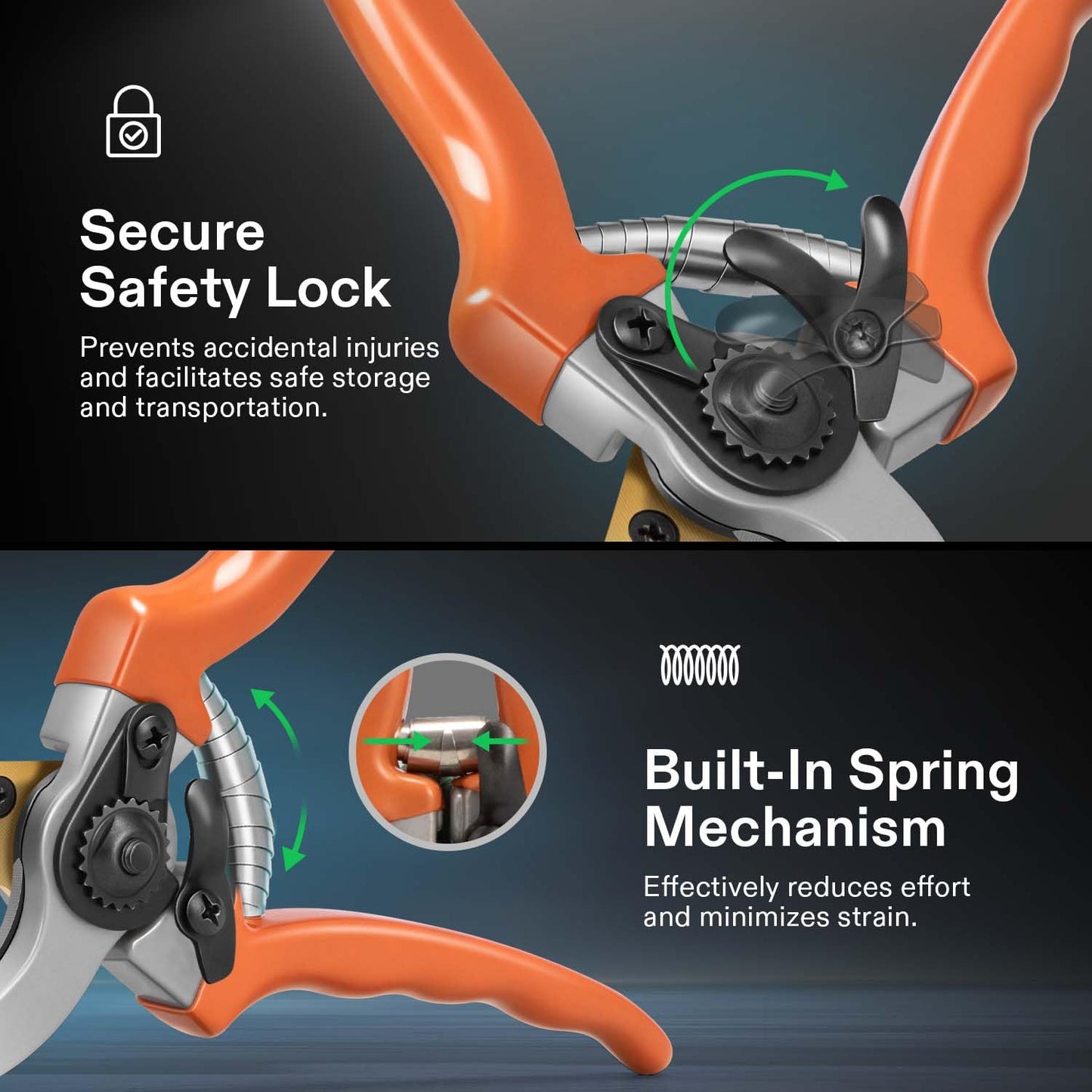 VIVOSUN 8" Bypass Pruning Shears for Gardening, Heavy-Duty Garden Scissors, Ultra Sharp Pruners with 3/4 in. Cut Capacity, Garden Clippers for Pruning