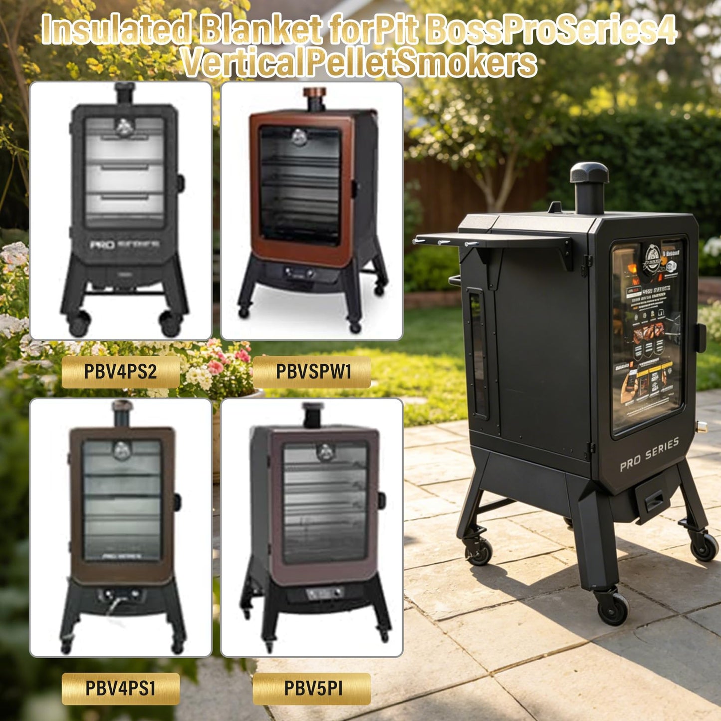 Side Shelf for Pit Boss PBV4PS2 PBV4PS1 Pro Series II 4 Vertical Pellet Smoker Shelf for Pit Boss 10739 1077 Smoker Accessories Foldable Grill Side Table BBQ Prep with Hooks