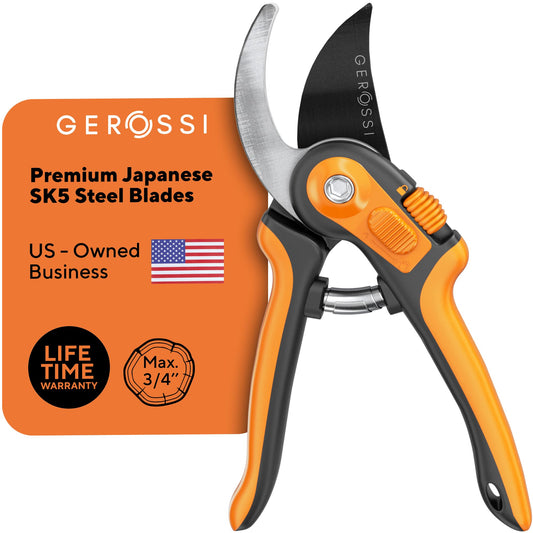 Bypass Pruning Shears with Ultra Sharp Blades - Premium Pruners w/Adjustable Feature for Any Hand Size - Ergonomic & Sturdy Scissors For Gardening - Perfectly Cutting Through Anything in Your Yard