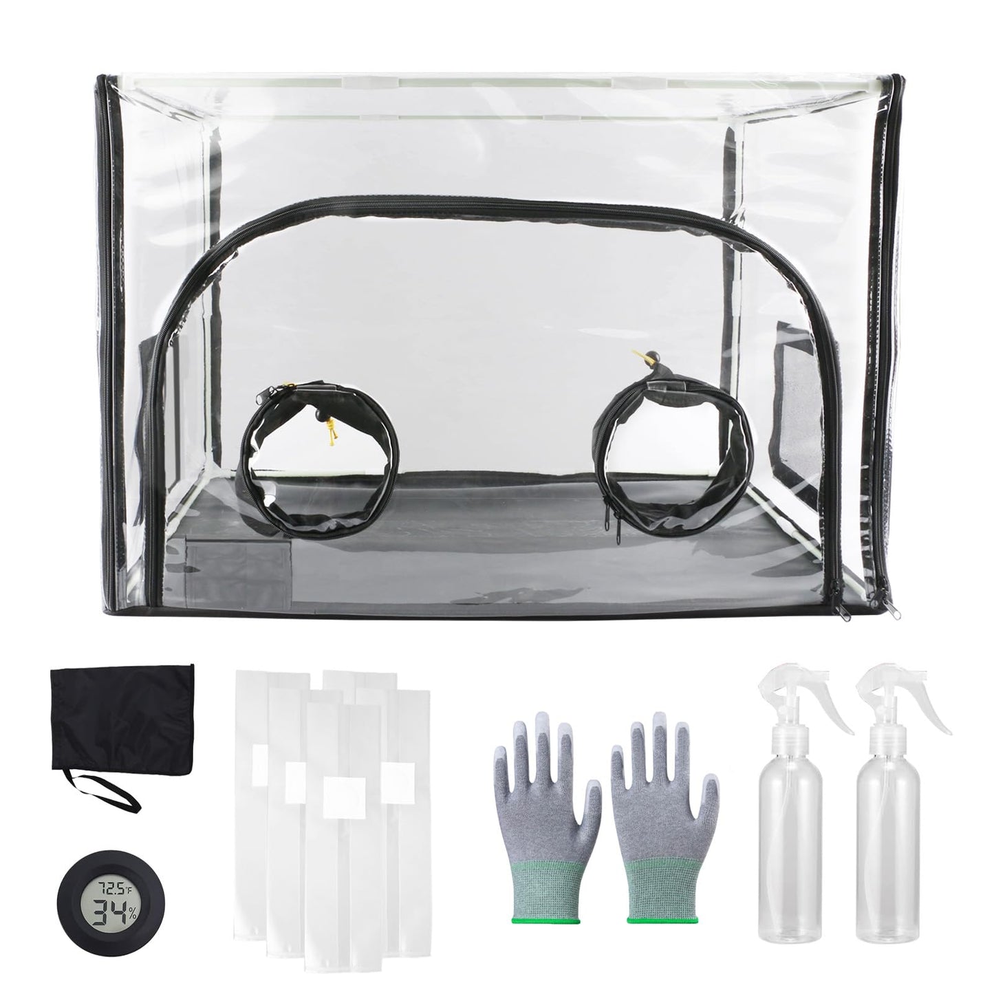 ACover Large Still Air Box Mushroom, Mushroom Grow Bag Kit Mycology Fume Hood Propagation Stations Grow Kit Monotub Kit Mushroom Planting Bag Tent for Spores Horticulture Supplies,31.5x 20.5x 20.5inch