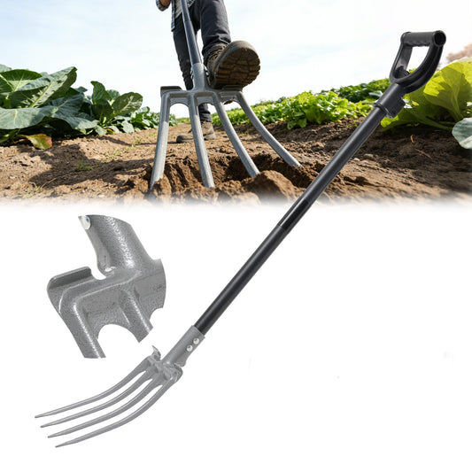 TAILERNRUYE Gardening Pitchfork, 4-Tine Garden Fork 47” Heavy Duty Digging Manure Forks for Mulch Spreading Loosening Hay Potato Digging Composting Transplanting Aeration Farm Garden