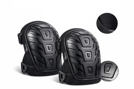 Veltec Premium Knee Pads for Work with Soft Foam and Gel Cushion - Heavy Duty Pads & Adjustable Non-Slip Straps - Pro Protection & Comfortable for Construction, Gardening, Flooring, Roofing and More