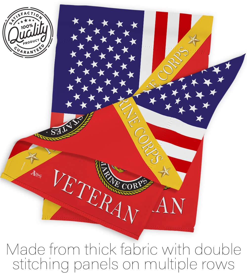 Home of Marine Corps Garden Flag - Armed Forces USMC Semper Fi United State American Military Veteran Retire - House Decoration Banner Small Yard Gift Double-Sided Made In USA 13 X 18.5, Thick Fabric