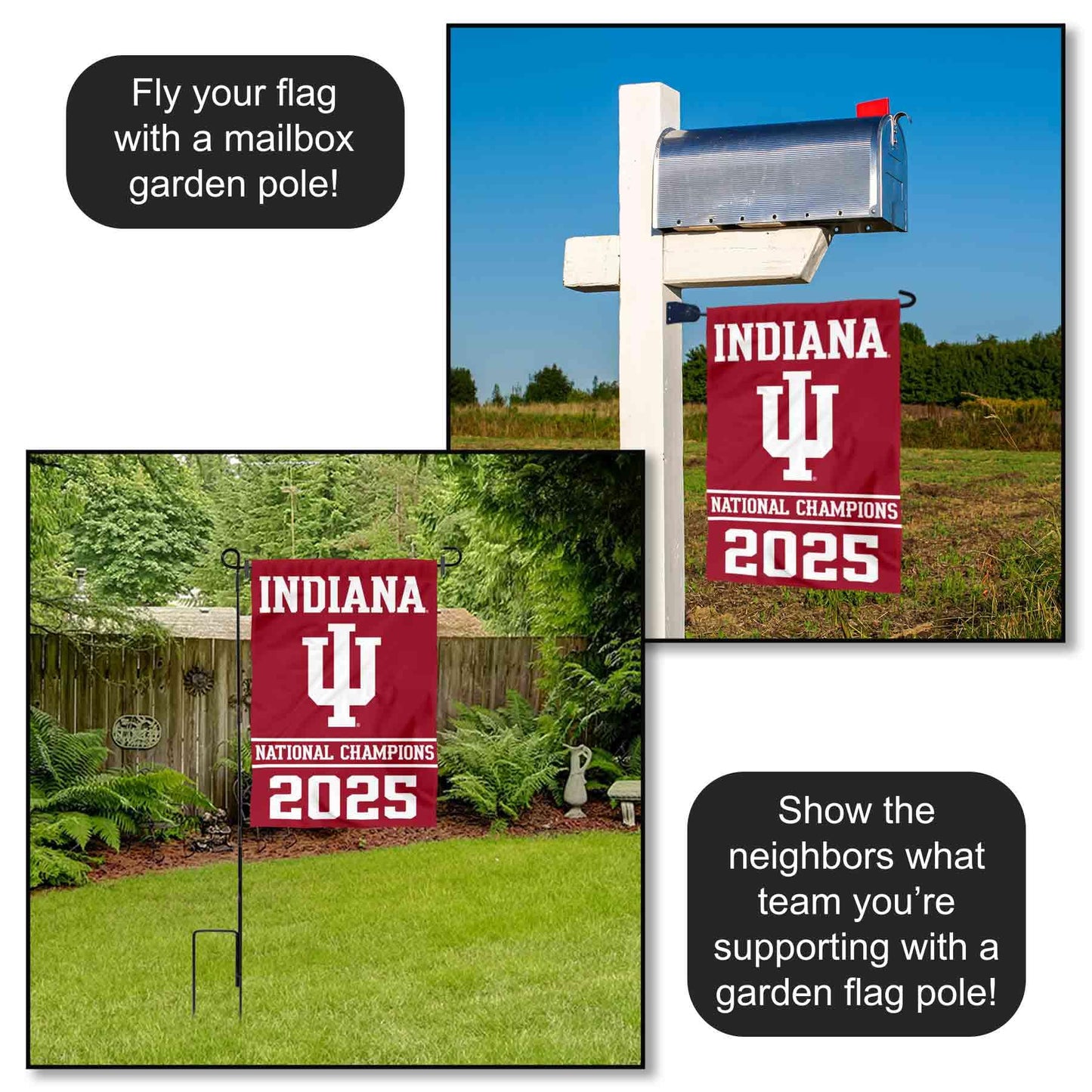 Indiana Hoosiers 2025 National Champions Garden Banner Flag