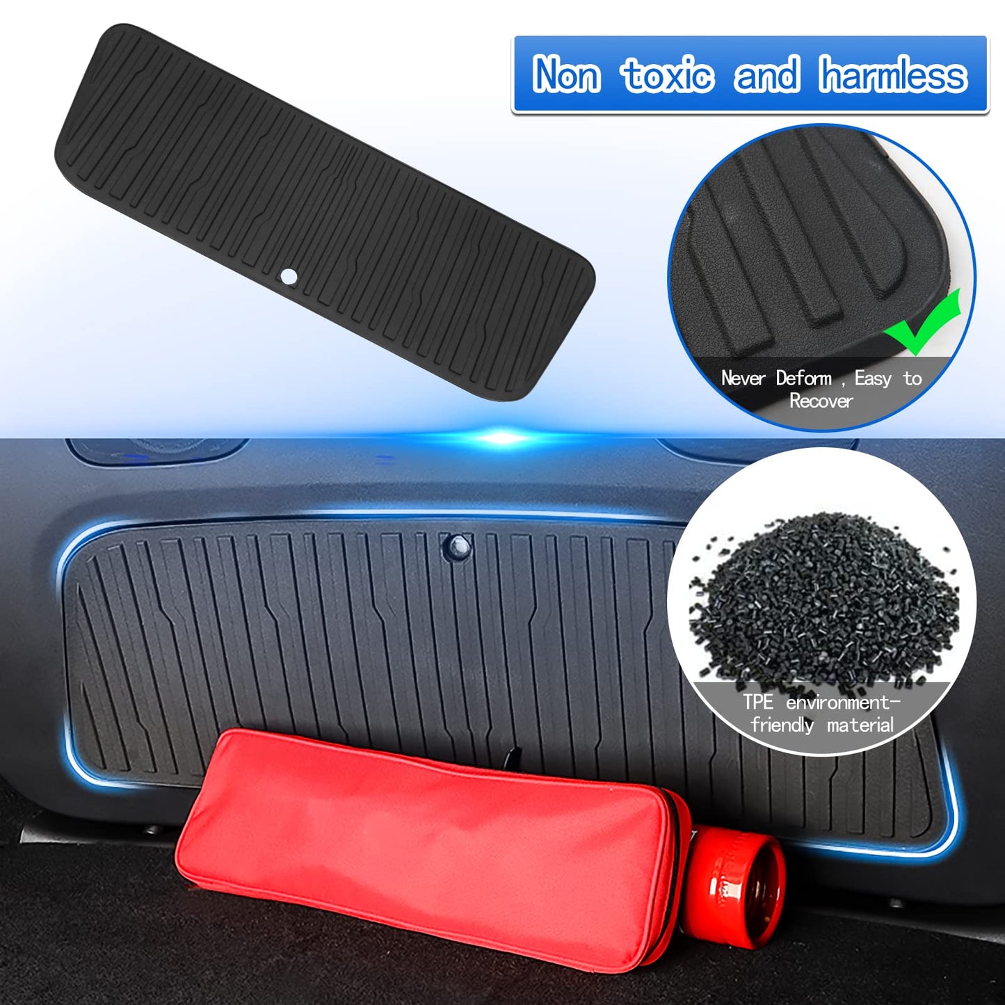 Trunk Tailgate Mat for Tesla Model Y 2021-2025, KUNIST Trunk Protector Mat [Durable TPE] All Weather Trunk Door Liners Model Y Accessories, Black (Not Fit 2025-2026 New Model Y Juniper)