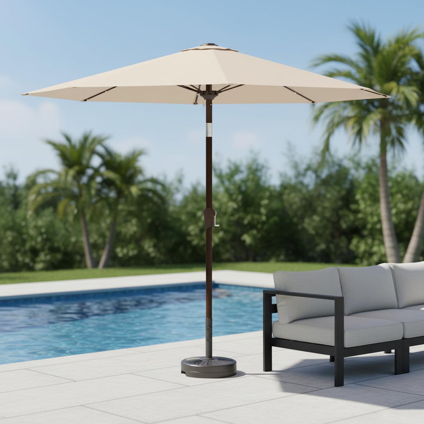 Patio Kingdom Umbrella Base Water Filled Stand 81.5lb Max Capacity Heavy Duty Patio Umbrella Base for Outdoor,Deck,Market,Lawn,Garden