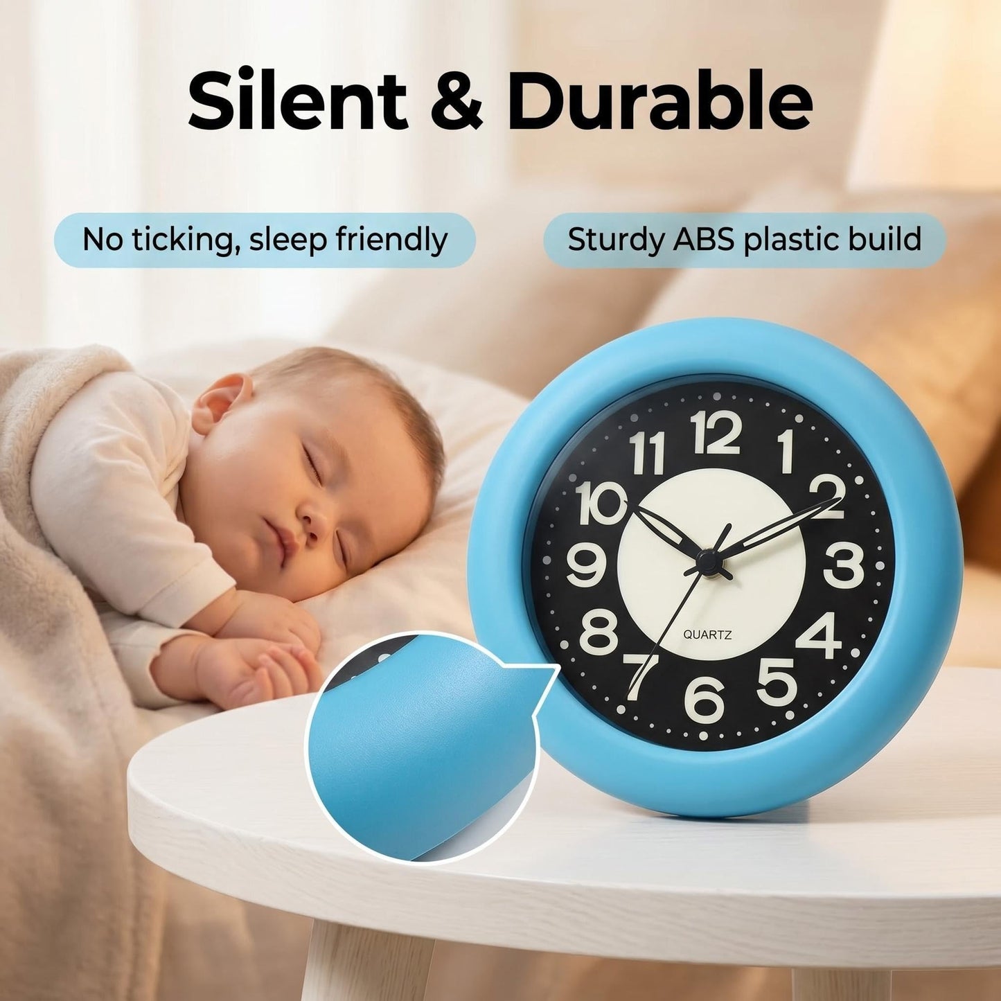 LXSZRPH Bathroom Clock Waterproof for Water Spray, Shower Clocks Analog, Large Screen, Non Ticking Silent, Luminous, Table Stand, Wall Mounted Clock for Home, Office, Pool, Spa, Restaurant (Blue)