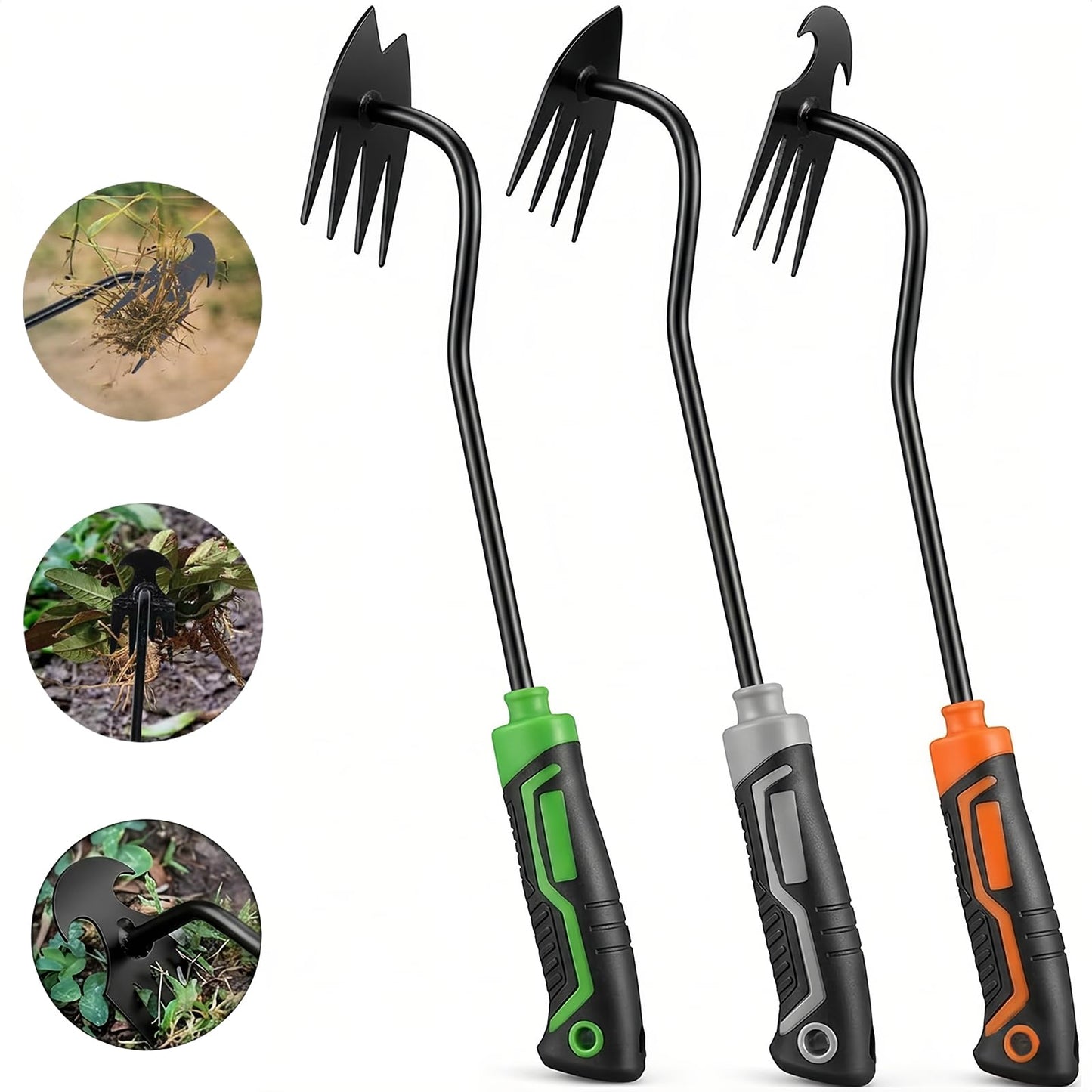 3Pcs Weed Puller Tool Garden Weed Pulling Tool,Portable Garden Weeder Tool,Gardening Weeding Tools for Garden Hand Tools for Vegetable Gardening Backyard Farm Planting & Uprooting Weeding Tool
