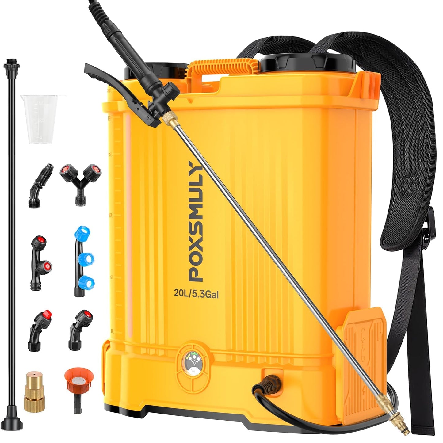 Battery Powered Backpack Sprayer for Dewalt 20v Max Battery, 5.3 Gallon, 100 PSI Electric Weed Sprayer, Yard Graden Sprayer with Telescopic Wand, 7 Nozzles, Backpack Sprayer 20v (Battery Not Included)