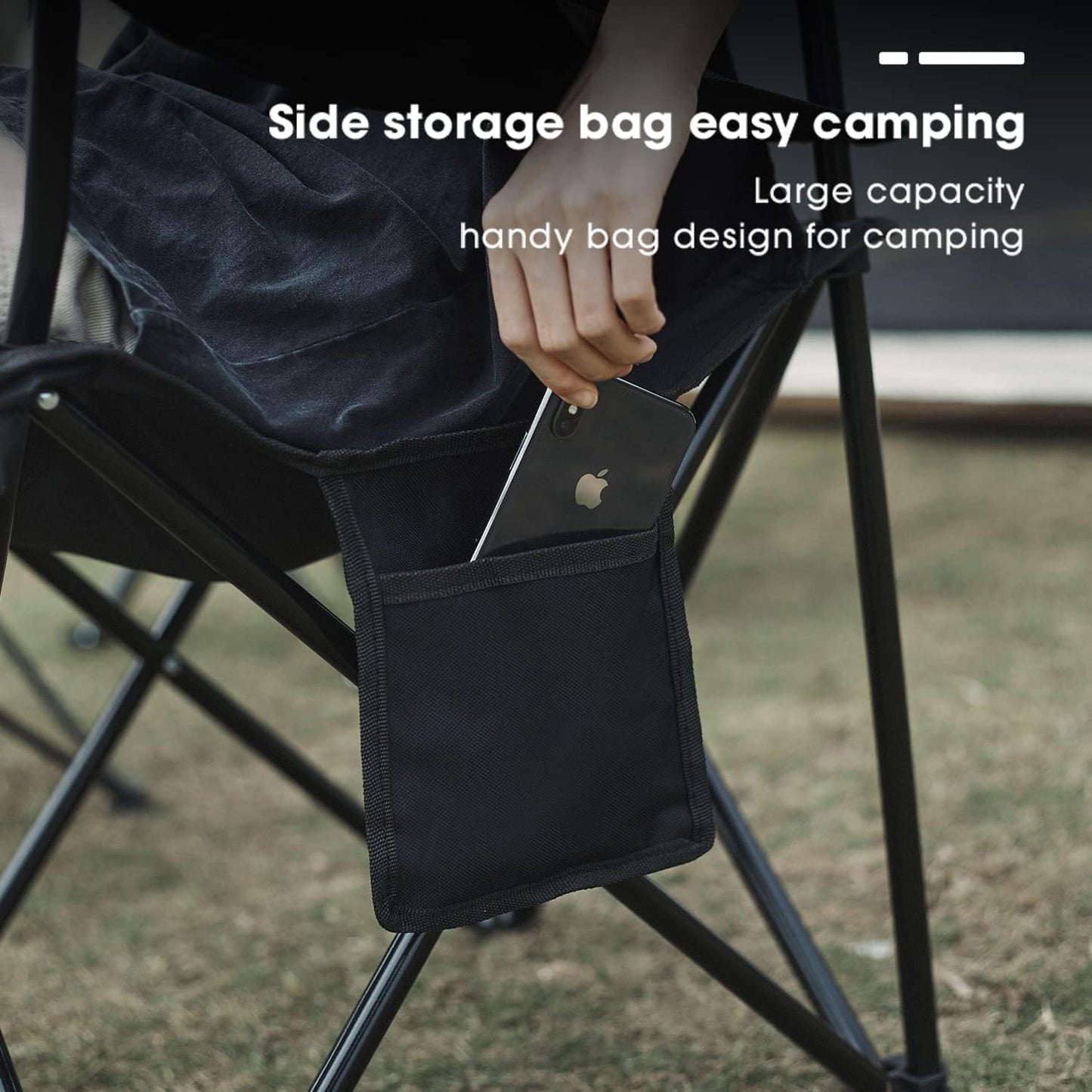 Damei century 4Pack Folding Camping Chairs-Lightweight, Installation-Free, Portable Chair for Beach, Lawn, Outdoor Sports,Black