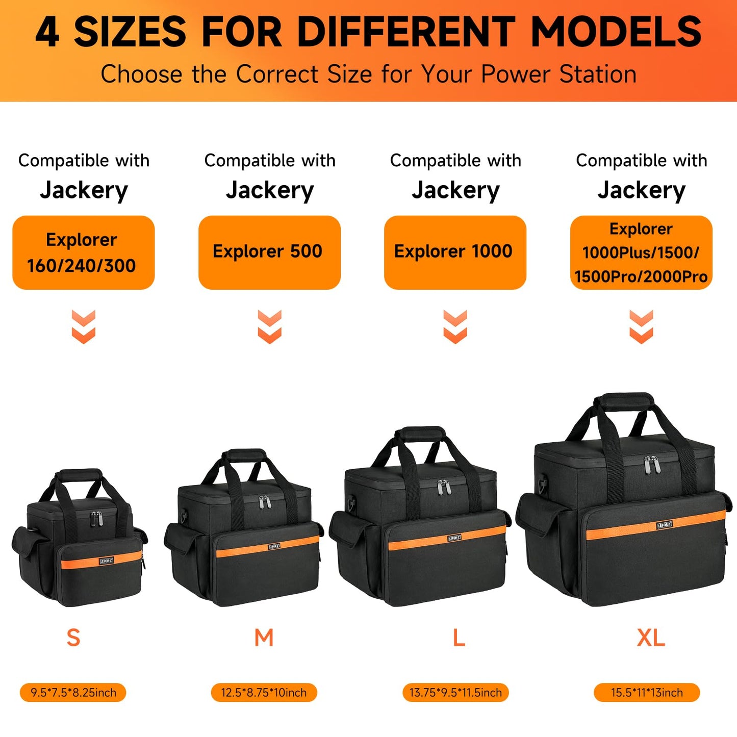 LEFOR·Z Carrying Case Compatible with Jackery Explorer 2000 v2/1500/1000 Plus/ECOFLOW Delta 2/BLUETTI AC180,Portable Power Station Travel Bag for Charging Cable and Accessories(Bag Only)