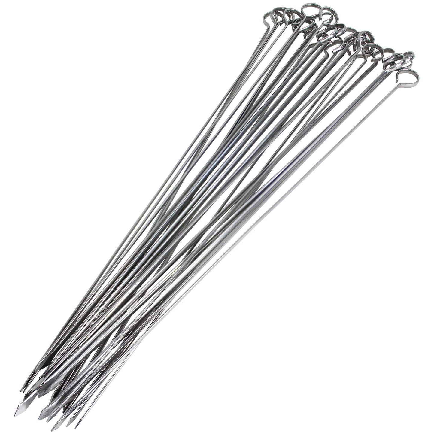 Blue Donuts 24 Pack Kabob Skewers for Grilling 17 Inch - BBQ Grill Grilling Accessories, Stainless Steel, Pack of 24