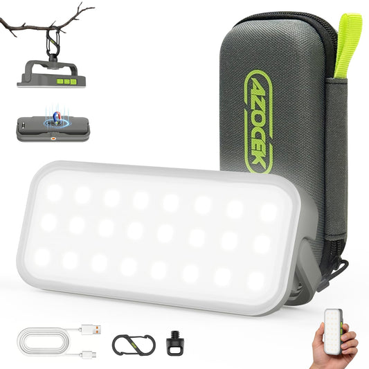 Azocek Portable Rechargeable LED Work Light – 600 Lumens Pocket-Sized, 5 Color Temps & 5 Brightness Levels, SOS Mode, Type-C Fast Charging, Magnetic & Tripod Mount
