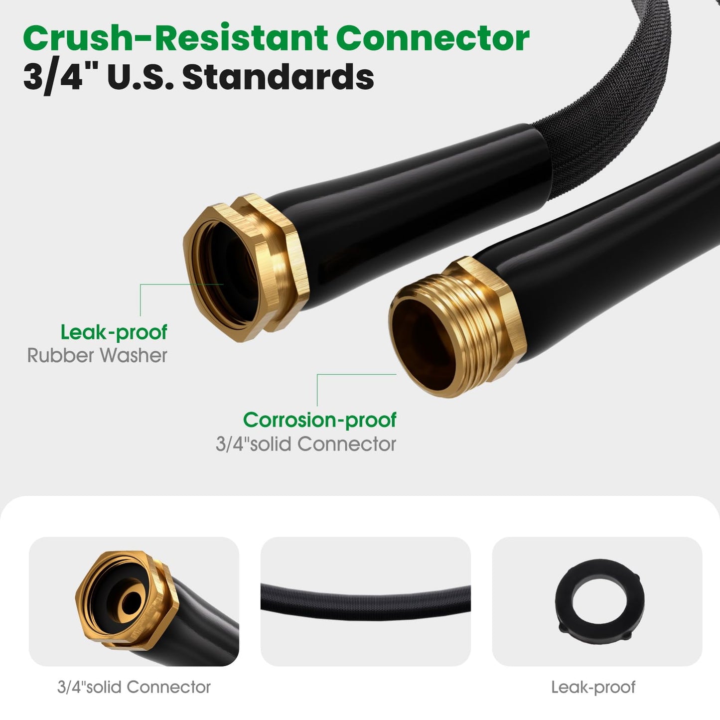 Garden Hose 50FT, Non-Expanding Water Hose Ultra Lightweight, Kink-Free, Burst-Resistant, Lead-Free, Flexible & Durable High-Pressure Hose for Yard, Lawn, Outdoor, Car Washing