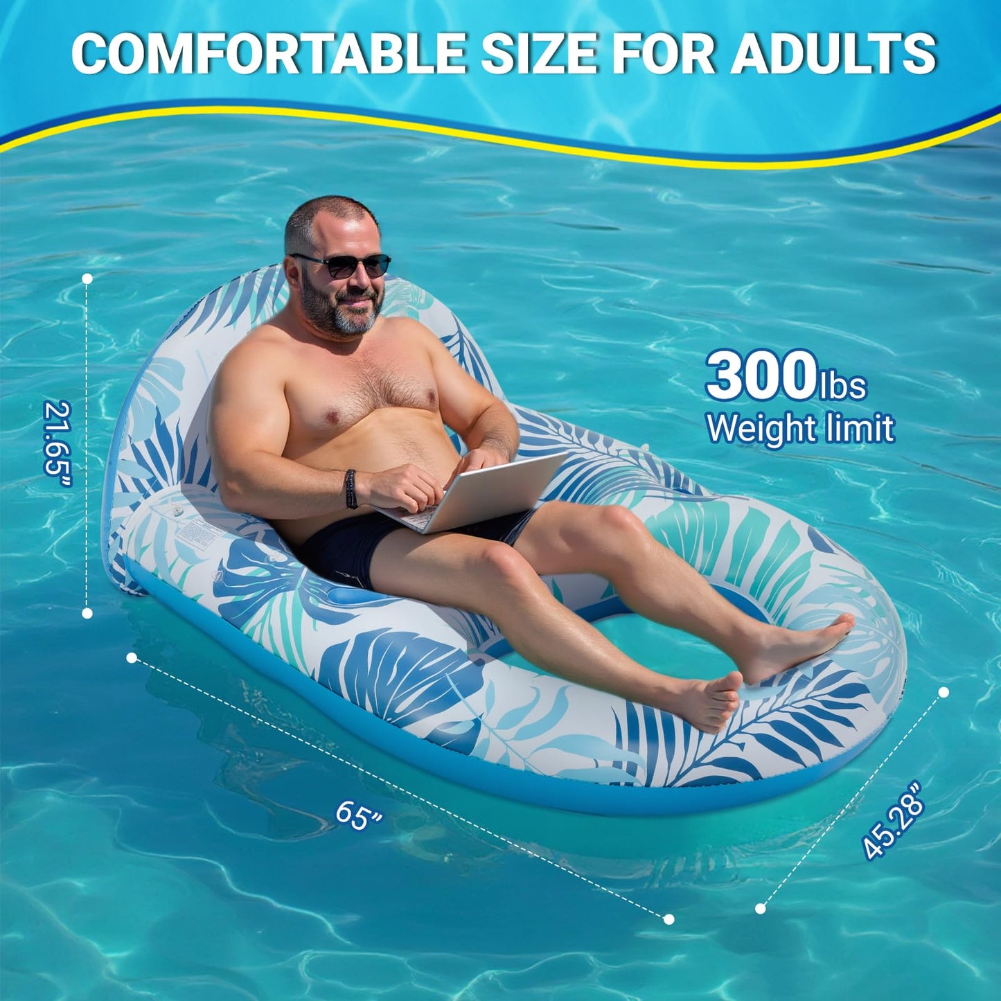 Pool Floats for Adults with Canopy,Grand Extra Large Inflatable Chair Lounger Floaties with Adjustable Sun Shade Cover, Drink Holder,Travel Pool Beach Lake Swim Inflatables Water Floating Rafts